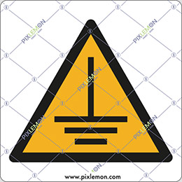 Adhesive sign cm 4x4 caution earth ground