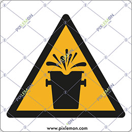 Aluminium sign cm 12x12 caution spurting of incandescent liquids
