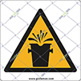 Aluminium sign cm 12x12 caution spurting of incandescent liquids