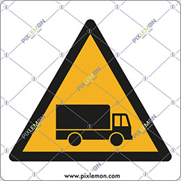 Aluminium sign cm 20x20 caution vehicle traffic