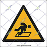 Aluminium sign cm 12x12 caution fall hazard