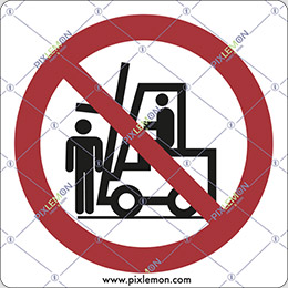 Adhesive sign cm 12x12 do not step under fork lifts