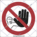 Adhesive sign cm 4x4 entrance forbidden