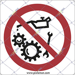 Adhesive sign cm 8x8 do not operate whilst in motion