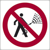 Adhesive sign cm 12x12 do not spray with water