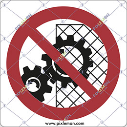 Adhesive sign cm 4x4 do not remove guards