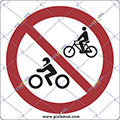 Aluminium sign cm 20x20 forbidden entrance bikes and motorcycles