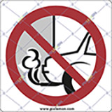 Aluminium sign cm 20x20 stop engine, danger of toxication