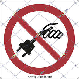 Aluminium sign cm 35x35 do not unplug