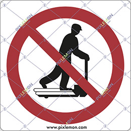 Adhesive sign cm 20x20 riding on lifting cart prohibited