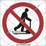 Aluminium sign cm 20x20 riding on lifting cart prohibited