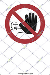 Aluminium sign cm 18x12 pictogram no admittance with empty writable space