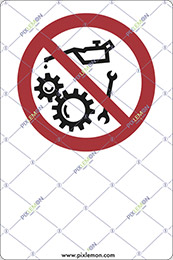 Aluminium sign cm 18x12 pictogram do not operate whilst in motion with empty writable space
