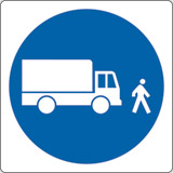 Aluminium sign cm 20x20 vehicles keep to walking pace