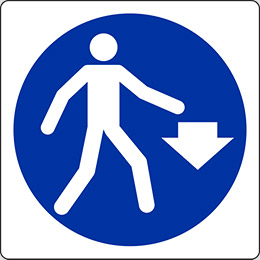 Adhesive sign cm 4x4 pedestrians down