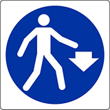 Adhesive sign cm 8x8 pedestrians down