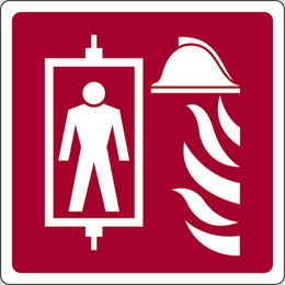 Aluminium sign cm 35x35 fire fighting lift