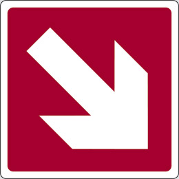 Adhesive sign cm 12x12 oblique arrow