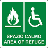 Aluminium sign cm 20x20 spazio calmo - area of refuge