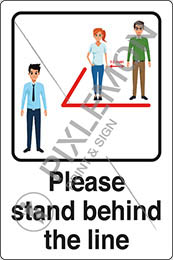 Cm 30x20 please stand behind the line