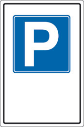 Aluminium sign cm 30x20 pictogram parking with empty writable space