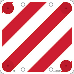 Corrugated plastic sign cm 50x50 for overhanging loads without conformity with eyelets and retro reflectors
