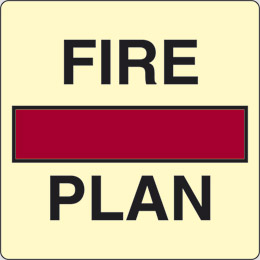 Luminescent aluminium sign cm 15x15 fire plan fire control plan