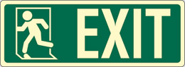 Luminescent adhesive sign cm 40x15 exit