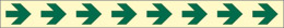 Luminescent adhesive sign cm 98x9,8 green striped anti-skid glow-in-the-dark arrow tape white/green