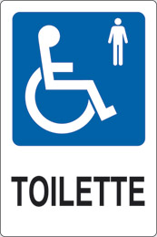 Aluminium sign cm 30x20 toilette disabled gentlemen