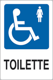 Adhesive sign cm 18x12 toilette disabled ladies