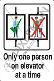 Cm 30x20 only one person on elevator at a time