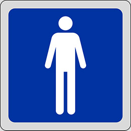 Adhesive sign cm 16x16 gentlemen toilets