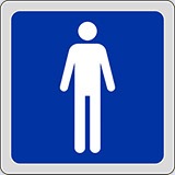 Adhesive sign cm 16x16 gentlemen toilets