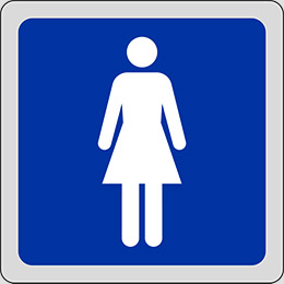 Adhesive sign cm 8x8 ladies toilets