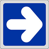 Adhesive sign cm 8x8 arrow