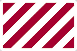 Aluminium sign cm 30x20 white/red striped