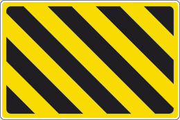 Aluminium sign cm 30x20 yellow/black striped