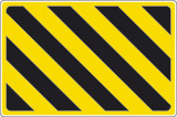 Striped warning signs