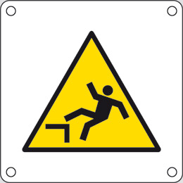 Aluminium sign cm 4x4 danger drop