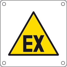 Aluminium sign cm 8x8 ex danger explosive atmosphere