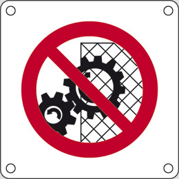 Aluminium sign cm 4x4 do not remove guards
