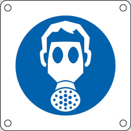 Aluminium sign cm 4x4 wear respiratory protection