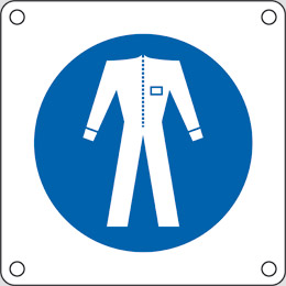Aluminium sign cm 8x8 wear protective clothing