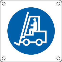 Aluminium sign cm 4x4 fork lift trucks route