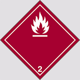 Adhesive sign cm 10x10 danger class 2 gas