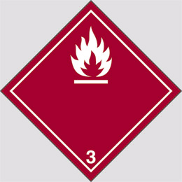 Adhesive sign cm 10x10 danger class 3 flammable liquid