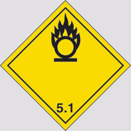 Adhesive sign cm 10x10 danger class 51 oxidizing substance