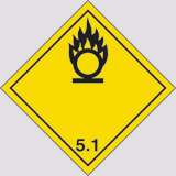 Adhesive sign cm 10x10 danger class 51 oxidizing substance