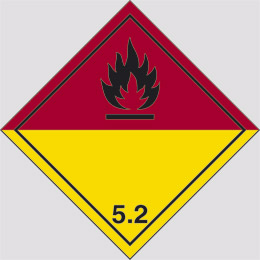 Adhesive sign cm 10x10 danger class 52 organic peroxide